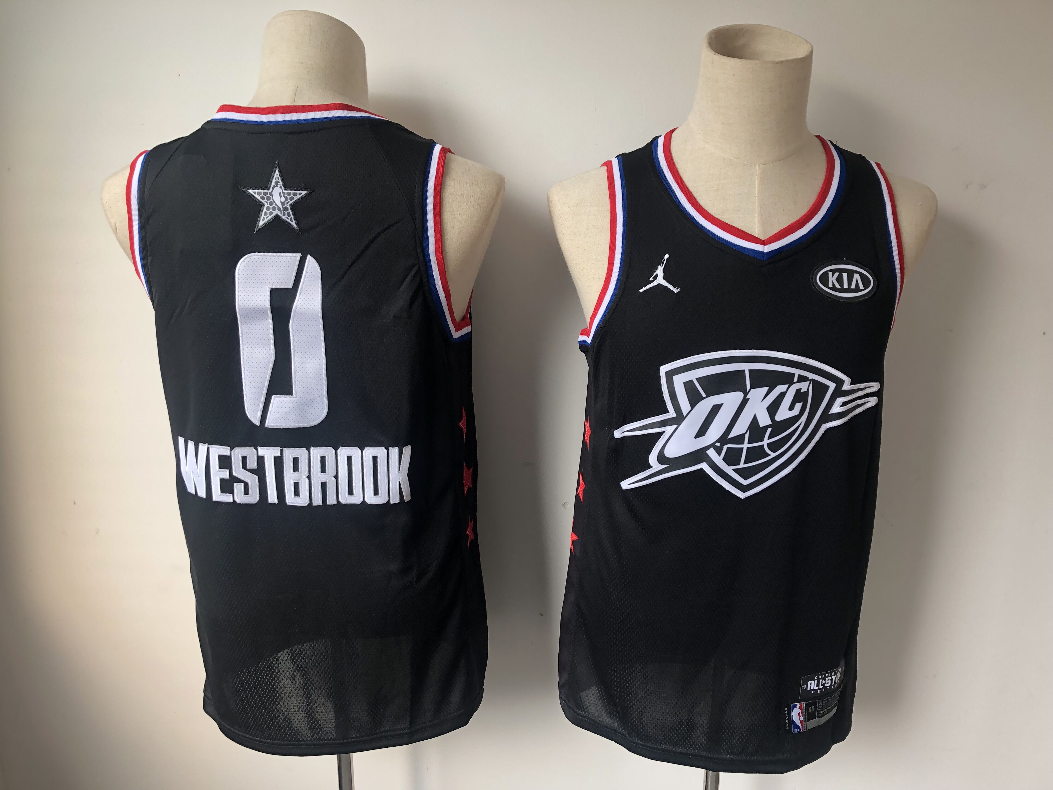 Men Oklahoma City Thunder #0 Westbrook Black 2019 All Star NBA Jerseys